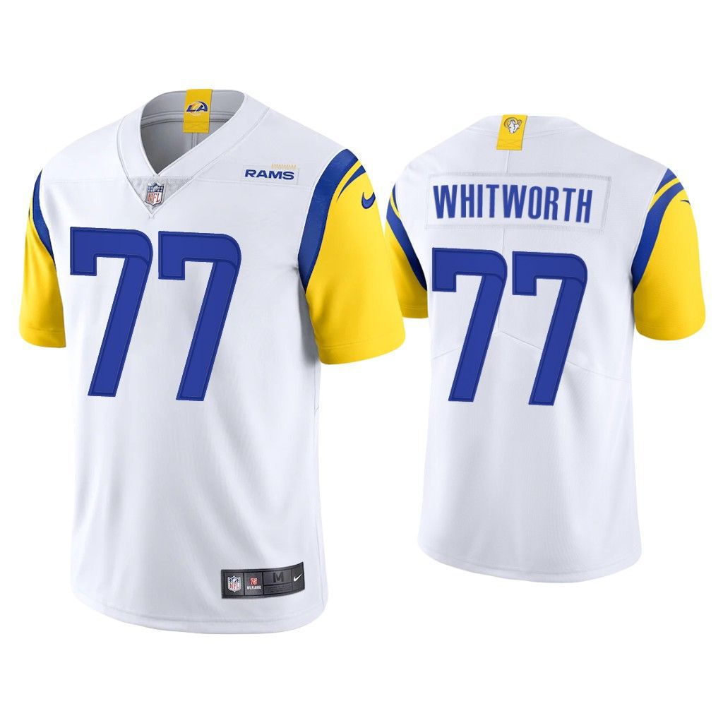 Men Los Angeles Rams 77 Andrew Whitworth Nike White Limited NFL Jersey